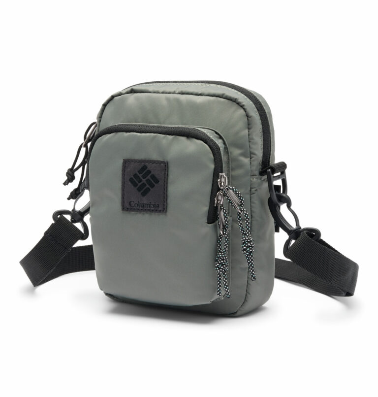 a grey shoulder bag