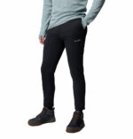 a man wearing a black fleece pants
