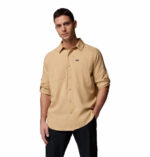 a man wearing a brown Silver Ridge Utility Lite Long Sleeve Shirt