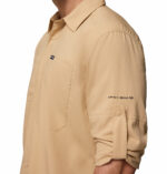a man wearing a brown Silver Ridge Utility Lite Long Sleeve Shirt