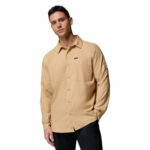 a man wearing a brown Silver Ridge Utility Lite Long Sleeve Shirt