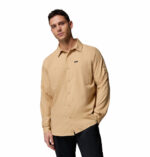 a man wearing a brown Silver Ridge Utility Lite Long Sleeve Shirt
