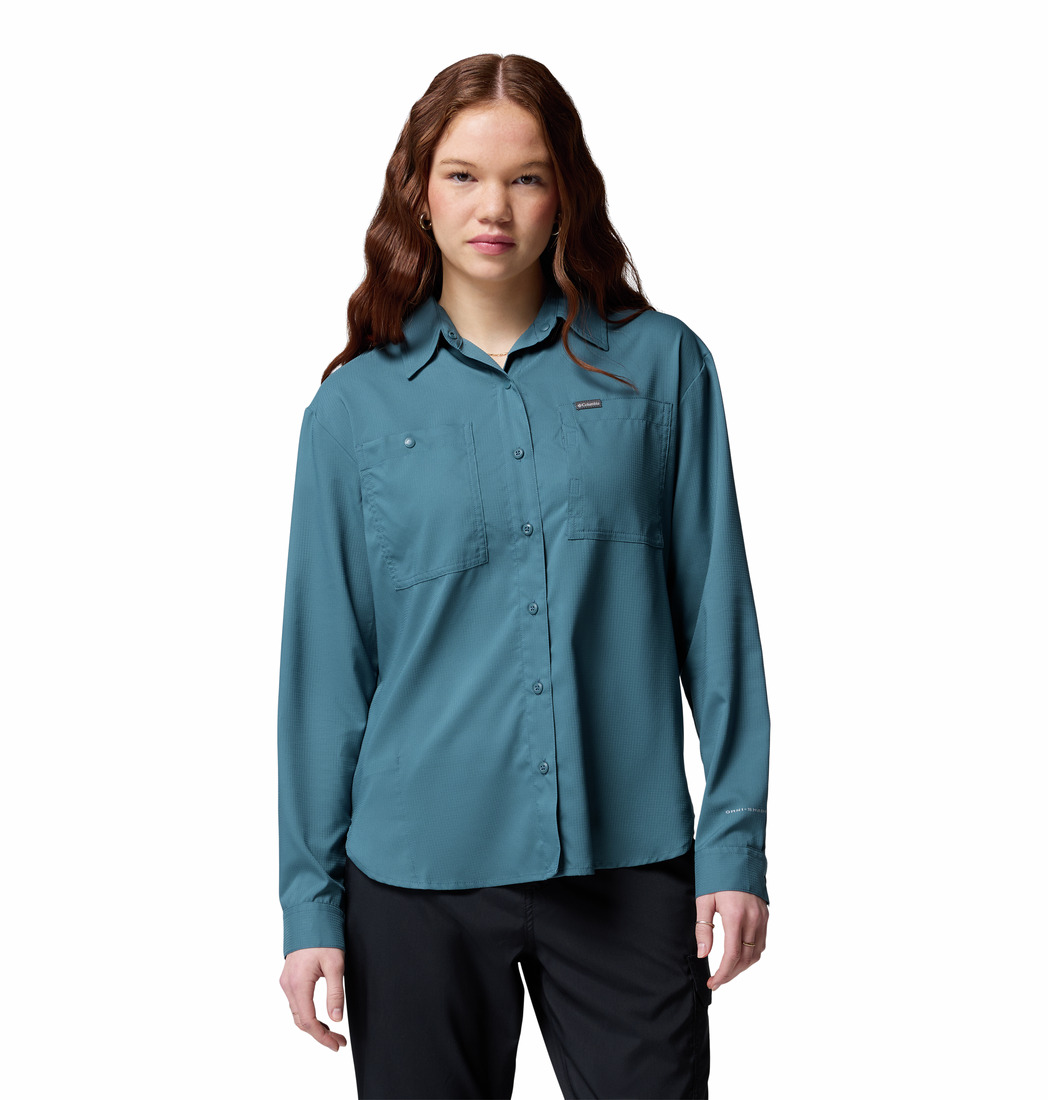 2033344_429_f_om_preview_download a women wearing a blue Silver Ridge Utility Long Sleeve Shirt