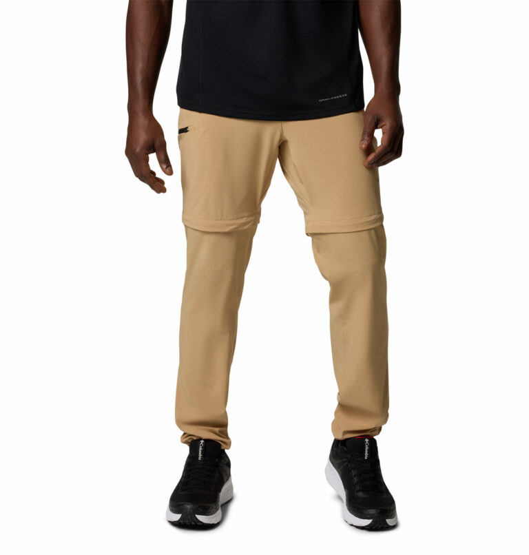 a man wearing brown triple canyon II convertible pants
