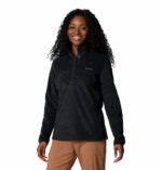 a women wearing a black Benton Springs II Half Snap Pullover Fleece