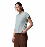 a women wearing a blue Daniela Falls Short Sleeve Tee