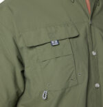 a man wearing a brown Bahama II Short Sleeve Shirt