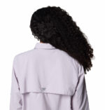 a women wearing a purple Bahama II Long Sleeve Shirt