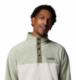 a man wearing a beige Steen Mountain II Half Snap Fleece Pullover