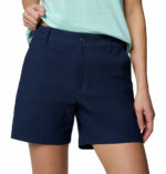 a women wearing a blue Leslie Falls II Shorts