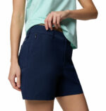 a women wearing a blue Leslie Falls II Shorts