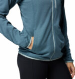 a women wearing a blue Essential Hike Gred Full Zip Fleece Jacket