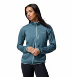 a women wearing a blue Essential Hike Gred Full Zip Fleece Jacket