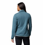 a women wearing a blue Essential Hike Gred Full Zip Fleece Jacket