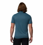 a man wearing a blue Columbia Hike Polo Shirt