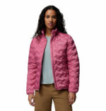 a women wearing a pink Delta Ridge II Down Jacket
