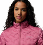a women wearing a pink Delta Ridge II Down Jacket