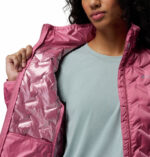 a women wearing a pink Delta Ridge II Down Jacket