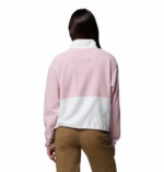 a women wearing a white pink Backbowl II Full Zip Fleece Jacket