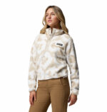 a women wearing a multi colour Helvetia II Cropped Half Snap Fleece