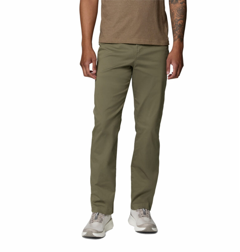 a man wearing green ROC 5 Pocket Pants
