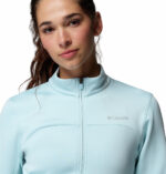 a women wearing a blue Sloan Crest Full Zip Fleece Jacket