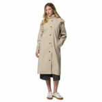 a women wearing a Amazetrench Rain Jacket