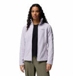 a women wearing a purple Fast Trek II Fleece Jacket