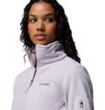 a women wearing a purple Fast Trek II Fleece Jacket