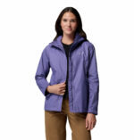 a women wearing a purple Arcadia II Jacket