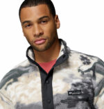 a man wearing a multi colour Helvetia II Printed Half Snap Fleece