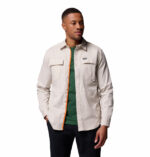 a man wearing a beige Landroamer Twill Long Sleeve Shirt