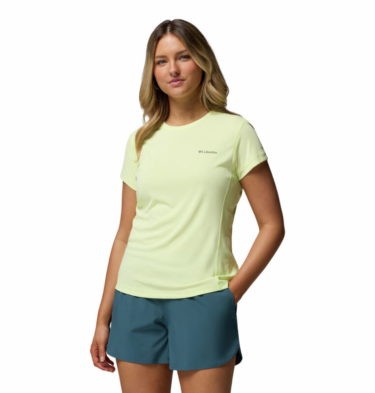 a women wearing a yellow Zero Rules Short Sleeve Crew
