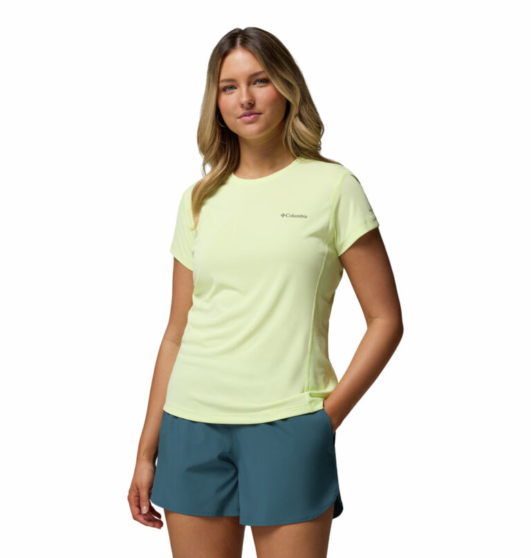 a women wearing a yellow Zero Rules Short Sleeve Crew