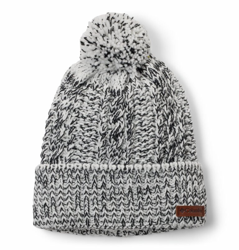 a black and white Cozy Ridge Beanie