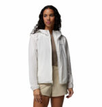 a women wearing a White Trailborne Jacket