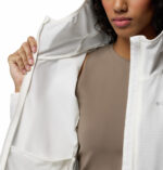 a women wearing a White Trailborne Jacket