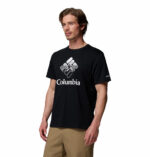 a man wearing a black CSC Seasonal Graphic Tee