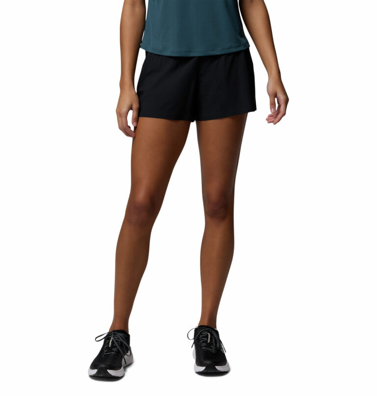 a women wearing a black Stealth Spring Shorts