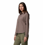 a women wearing a grey Silver Ridge II Utility Long Sleeve Shirt