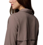a women wearing a grey Silver Ridge II Utility Long Sleeve Shirt