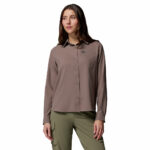 a women wearing a grey Silver Ridge II Utility Long Sleeve Shirt