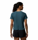 a women wearing a blue Stealth Spring Short Sleeve Tee