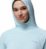 a women wearing a blue Stealth Spring Long Sleeve Hoodie