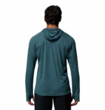 a man wearing a blue Stealth Spring Hoodie