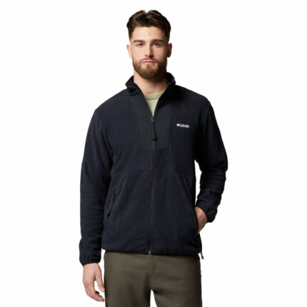 a man wearing a black Sequoia Grove Full Zip Fleece