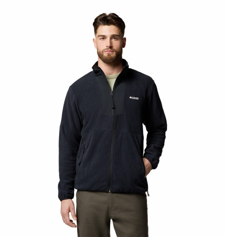 a man wearing a black Sequoia Grove Full Zip Fleece