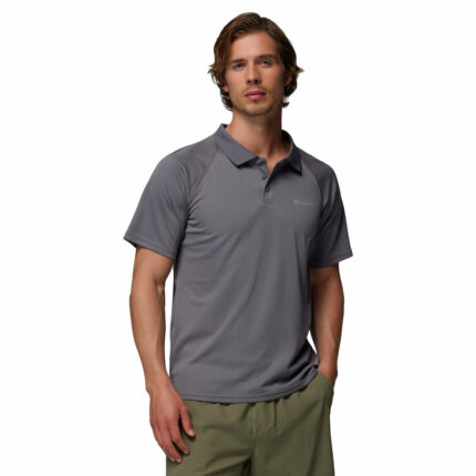 a man wearing a Grey Alpine Chill Pro Polo
