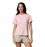 a women wearing a pink Wild Springs Short Sleeve Tee