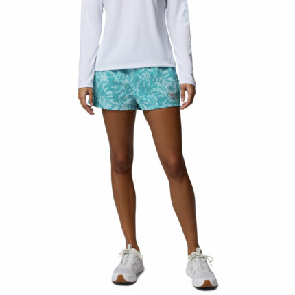 a women wearing PFG Rugged Water Printed Shorts